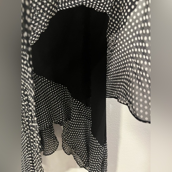 100% Silk Vintage Y2K Adrianna Papell Black and White Polka Dot Dress - Size 8 - Picture 6 of 7